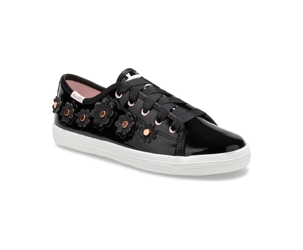 Basket Keds Enfant Noir - Kate Spade New York Kickstart Patent Cuir | TUX-98196702