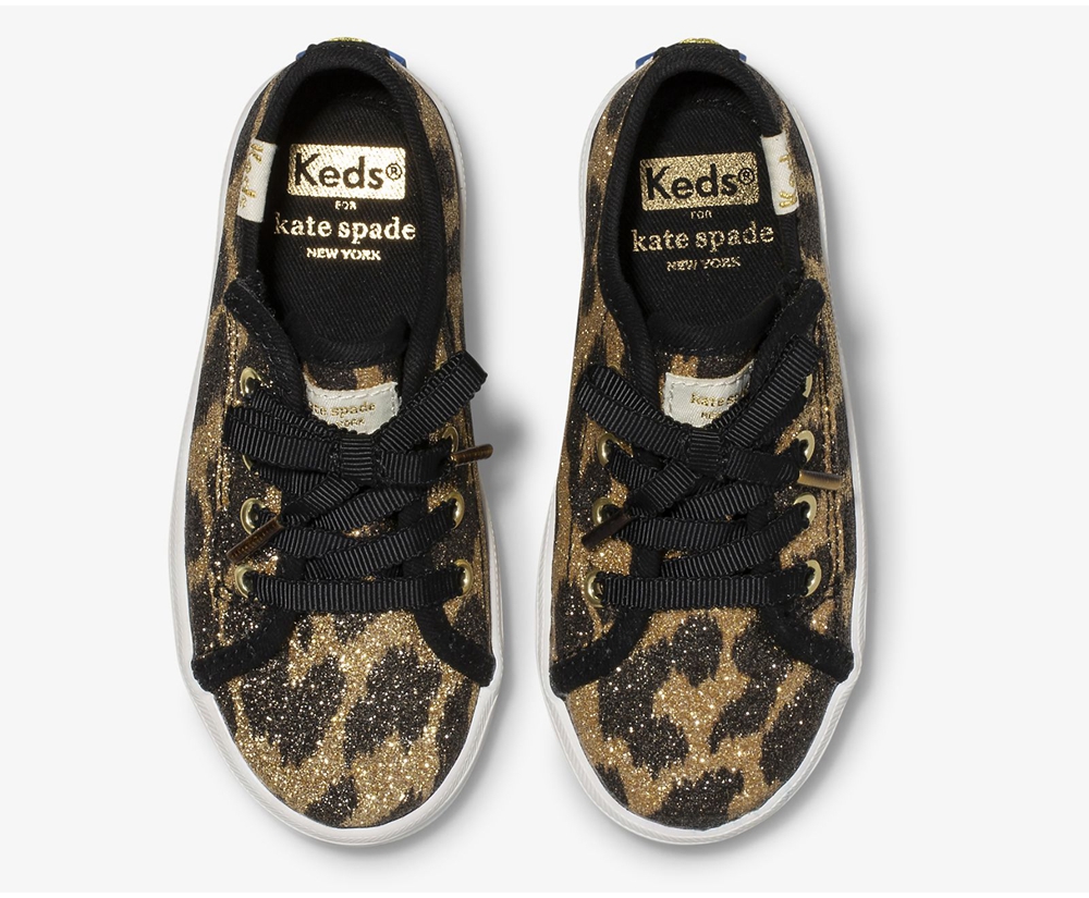 Basket Keds Enfant Leopard - Kate Spade New York Kickstart Jr. Glitter Leopard | ZVY-57988055