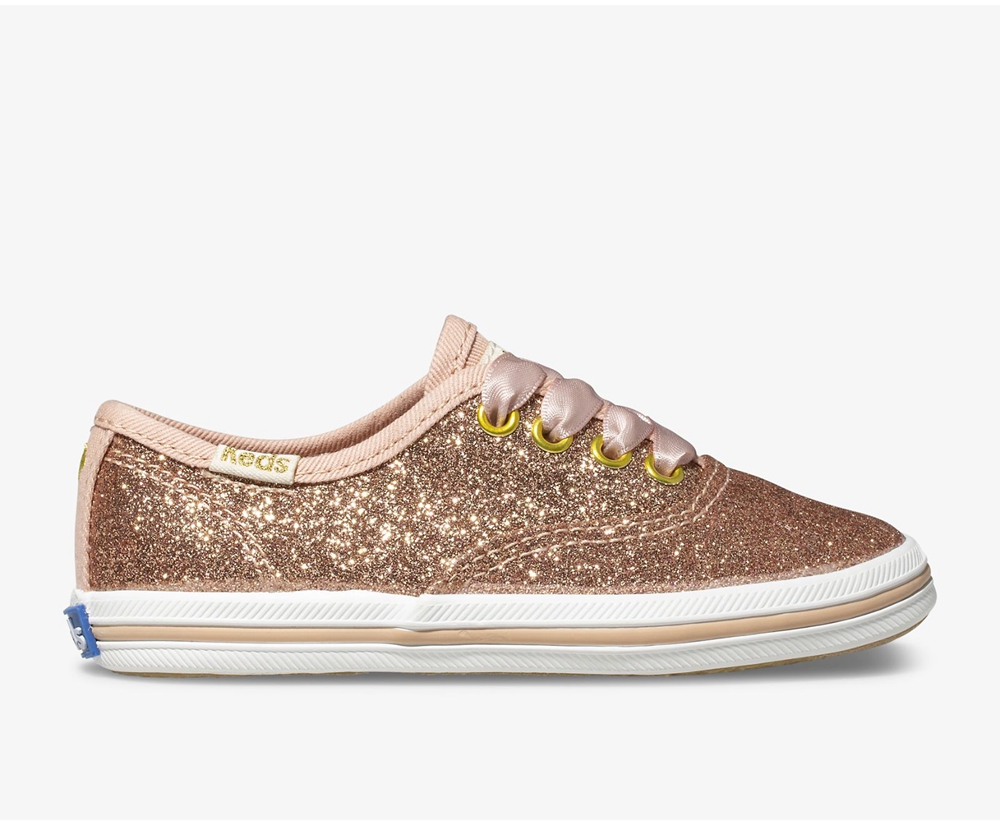 Basket Keds Enfant Rose Doré - Kate Spade New York Champion Glitter | IIV-94783592