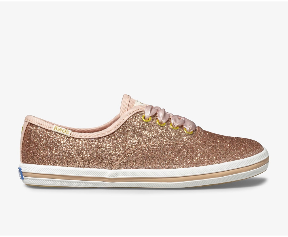 Basket Keds Enfant Rose Doré - Kate Spade New York Champion Glitter | PSX-82558163