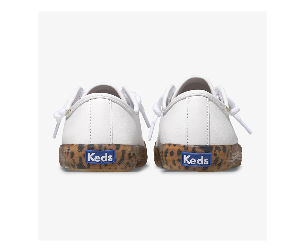 Basket Keds Enfant Blanche - Kickstart Leopard Foxing | ESK-60588226