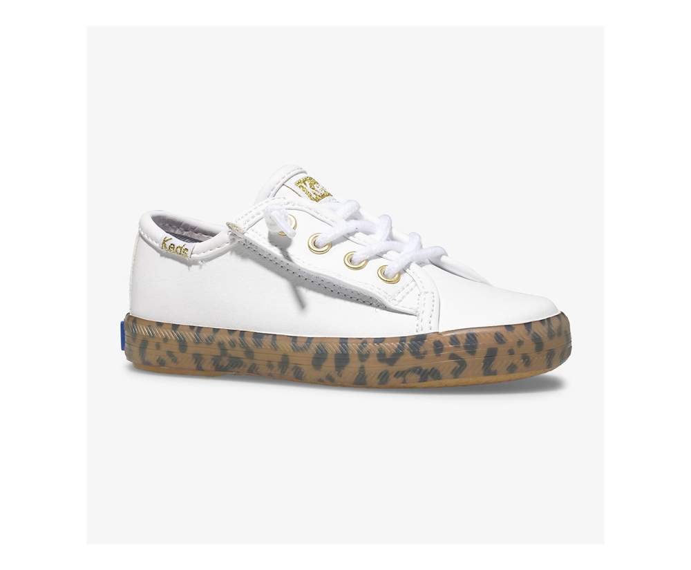 Basket Keds Enfant Blanche - Kickstart Leopard Foxing Jr. | GPG-58141833