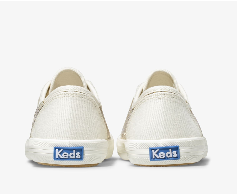 Basket Keds Enfant Blanche - Kickstart Metallic Sparkle | KJG-58688203