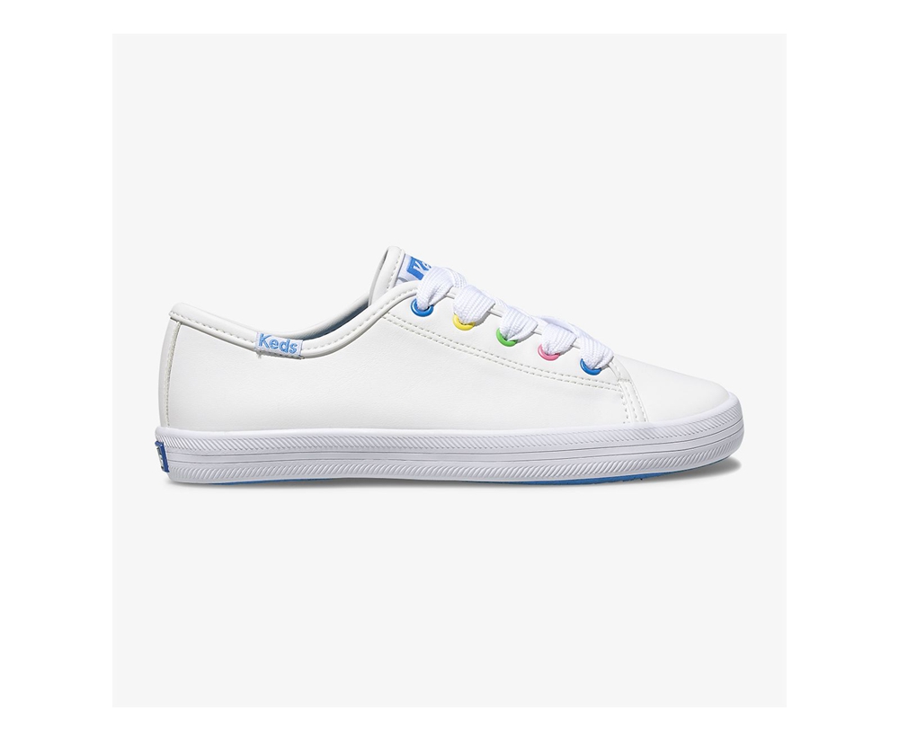 Basket Keds Enfant Blanche - Kickstart Multi-Color Eyelets | SEC-55718096