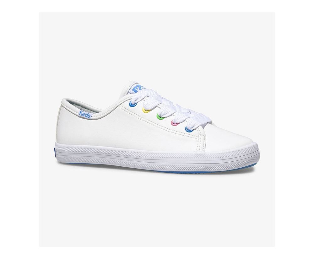 Basket Keds Enfant Blanche - Kickstart Multi-Color Eyelets | SEC-55718096