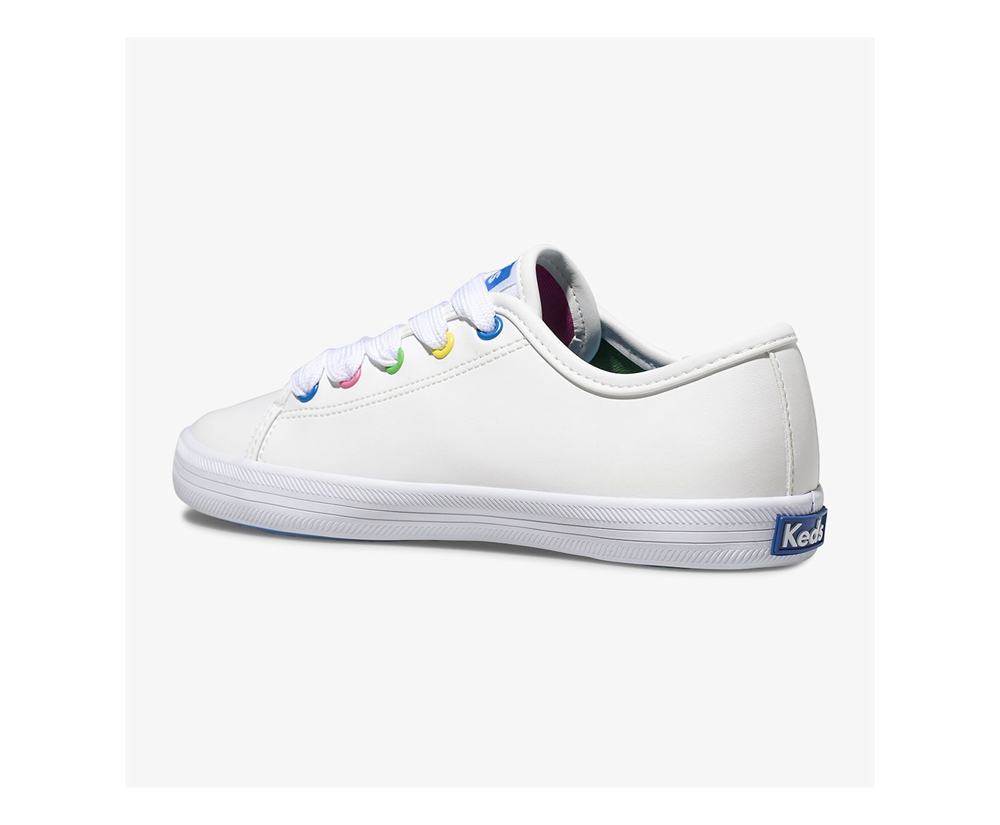 Basket Keds Enfant Blanche - Kickstart Multi-Color Eyelets | SEC-55718096