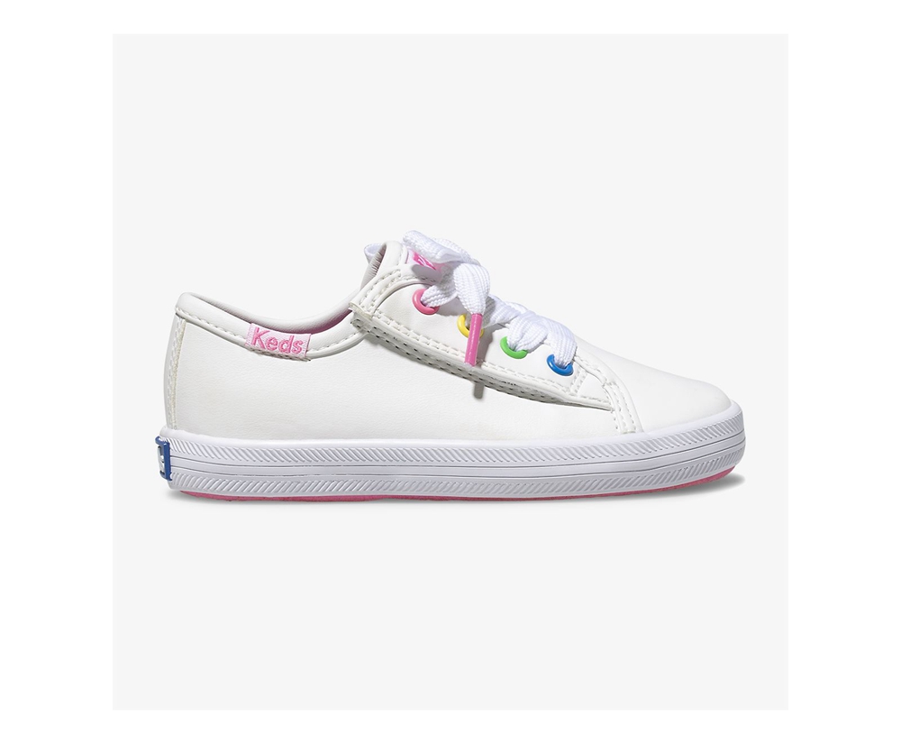 Basket Keds Enfant Blanche - Kickstart Multi-Color Eyelets Jr. | AFN-13830465