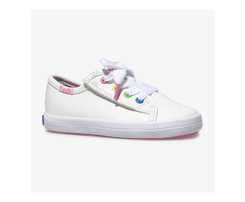 Basket Keds Enfant Blanche - Kickstart Multi-Color Eyelets Jr. | AFN-13830465