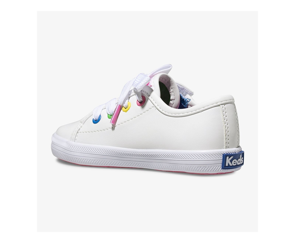 Basket Keds Enfant Blanche - Kickstart Multi-Color Eyelets Jr. | AFN-13830465