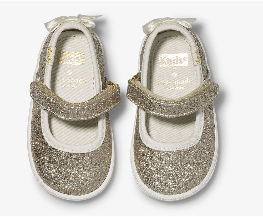 Slip Ons Keds Enfant Doré - Kate Spade New York Sloane Mj Glitter Crib | TLV-19594073