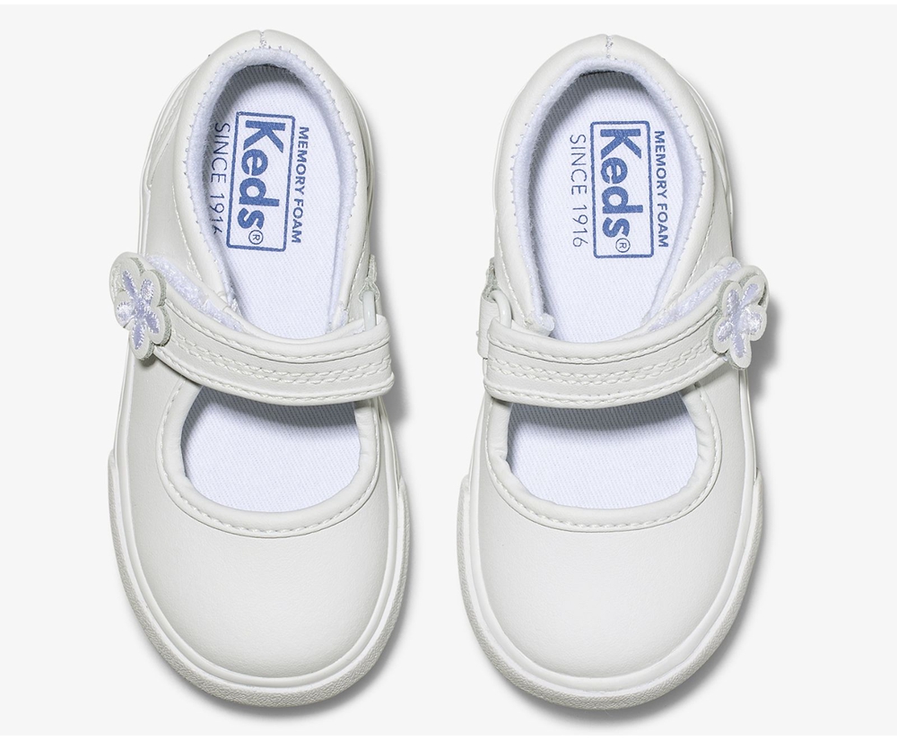 Slip Ons Keds Enfant Blanche - Ella Mary Jane | CVQ-81242644