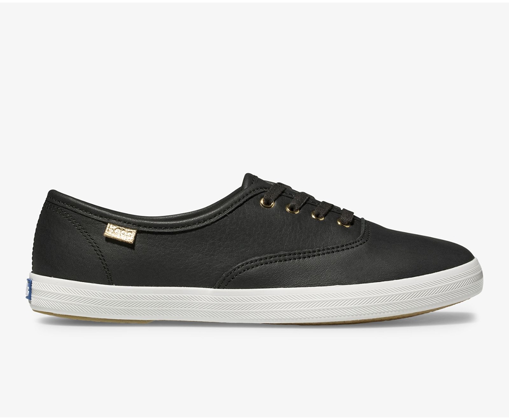 Basket Keds Femme Noir - Champion Luxe Cuir | DQW-56659979