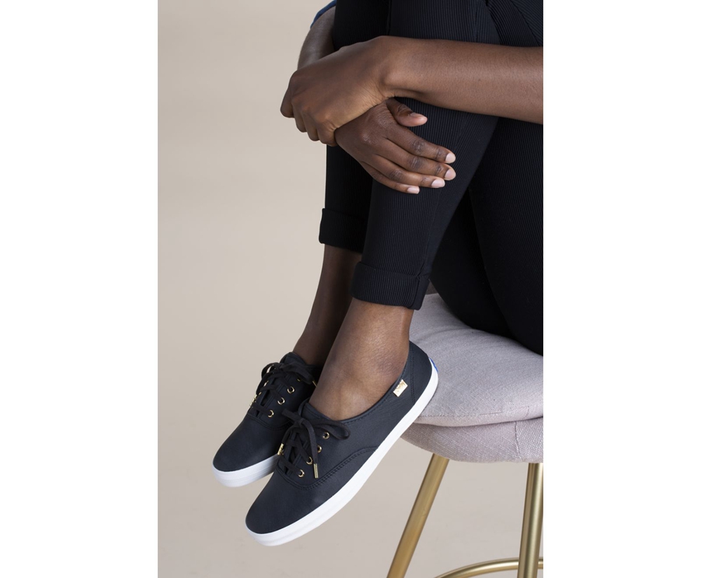 Basket Keds Femme Noir - Champion Luxe Cuir | DQW-56659979