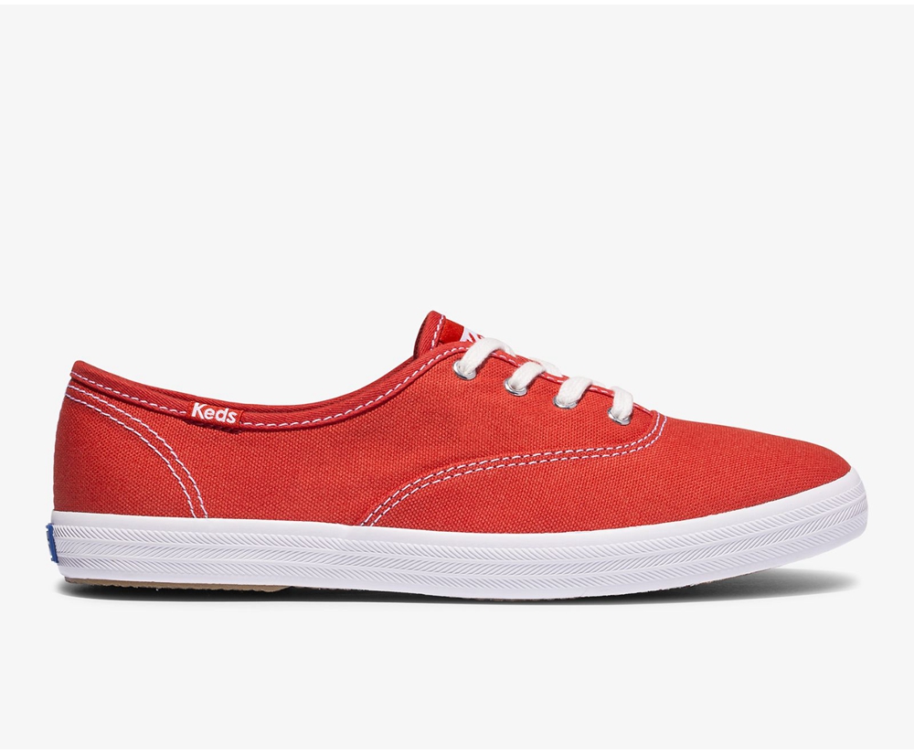 Basket Keds Femme Rouge - Champion Organic Cotton Toile | JKL-79176347