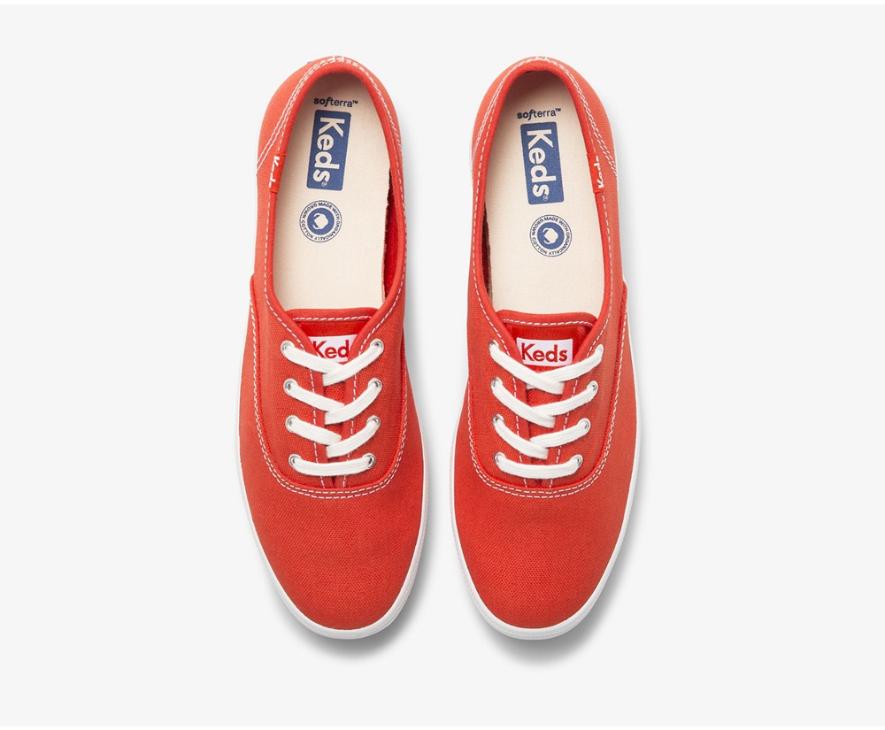 Basket Keds Femme Rouge - Champion Organic Cotton Toile | JKL-79176347