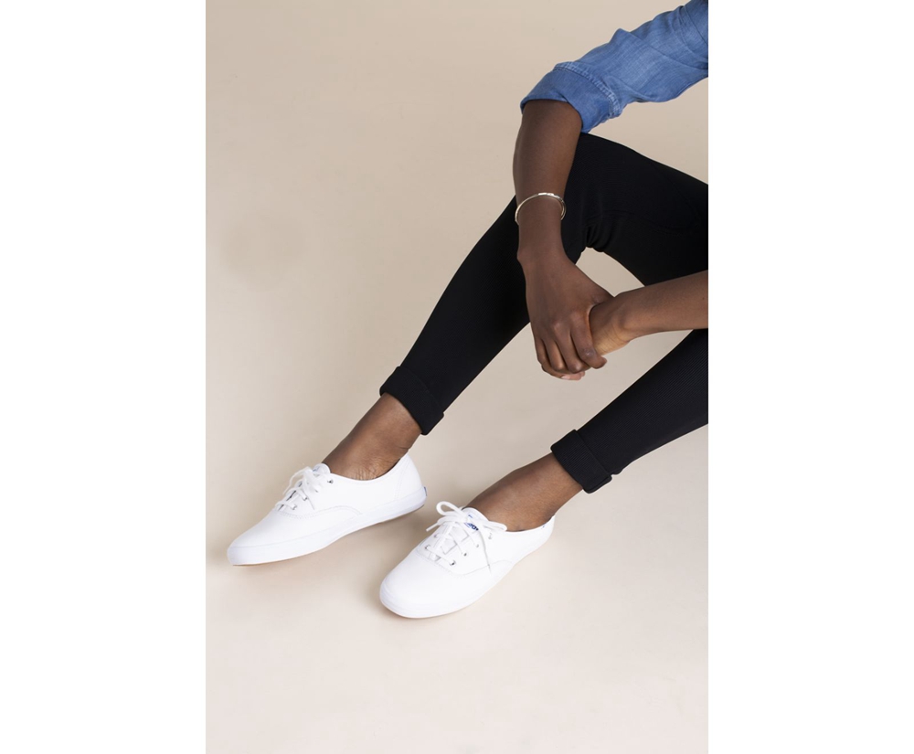 Basket Keds Femme Blanche - Champion Originals Cuir | JCL-24882592