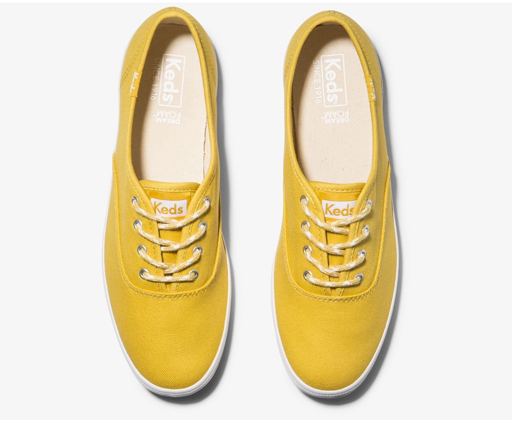 Basket Keds Femme Jaune - Champion Solids | KJH-09891741