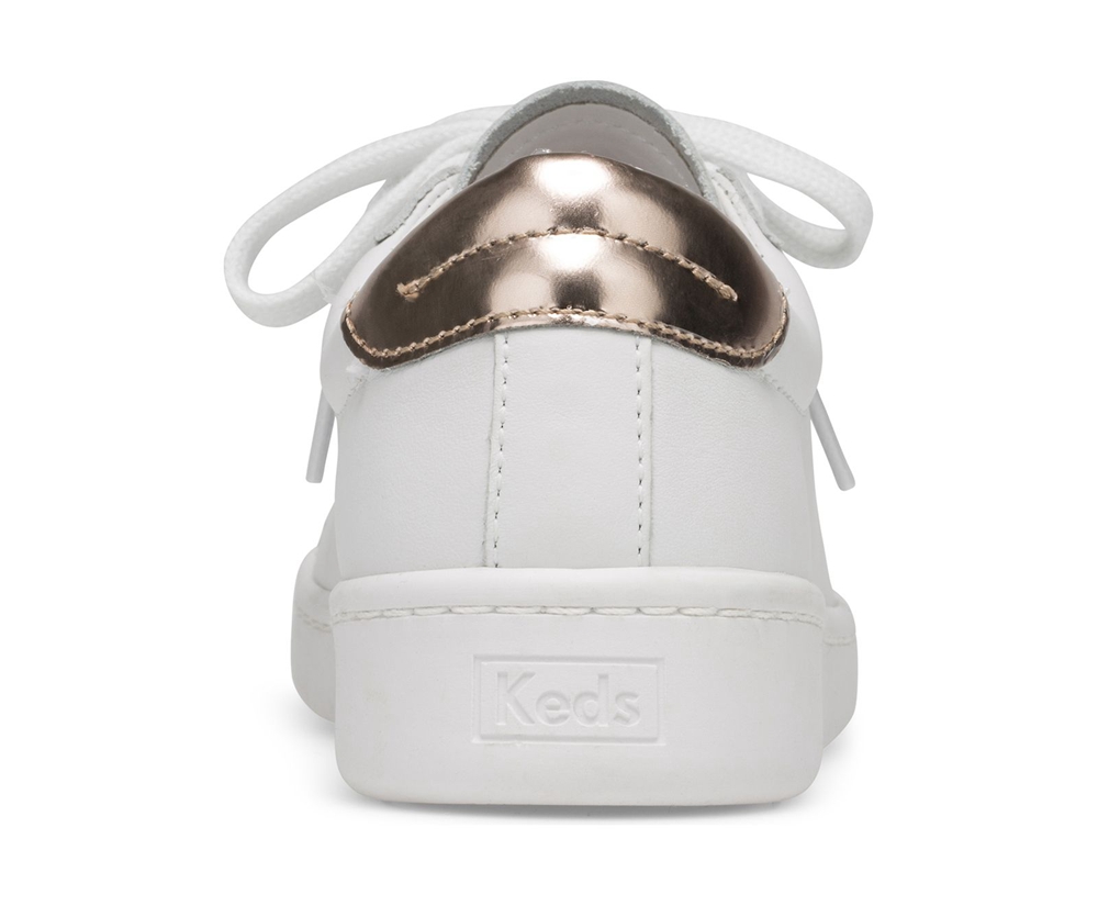 Basket Keds Femme Blanche - Ace Cuir | LWH-79613981