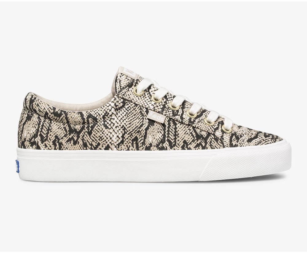 Basket Keds Femme Blanche/Noir - Jump Kick Snake | NDJ-86573907