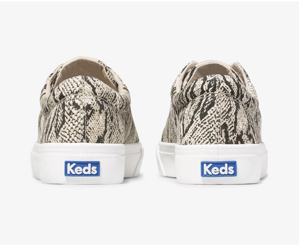 Basket Keds Femme Blanche/Noir - Jump Kick Snake | NDJ-86573907