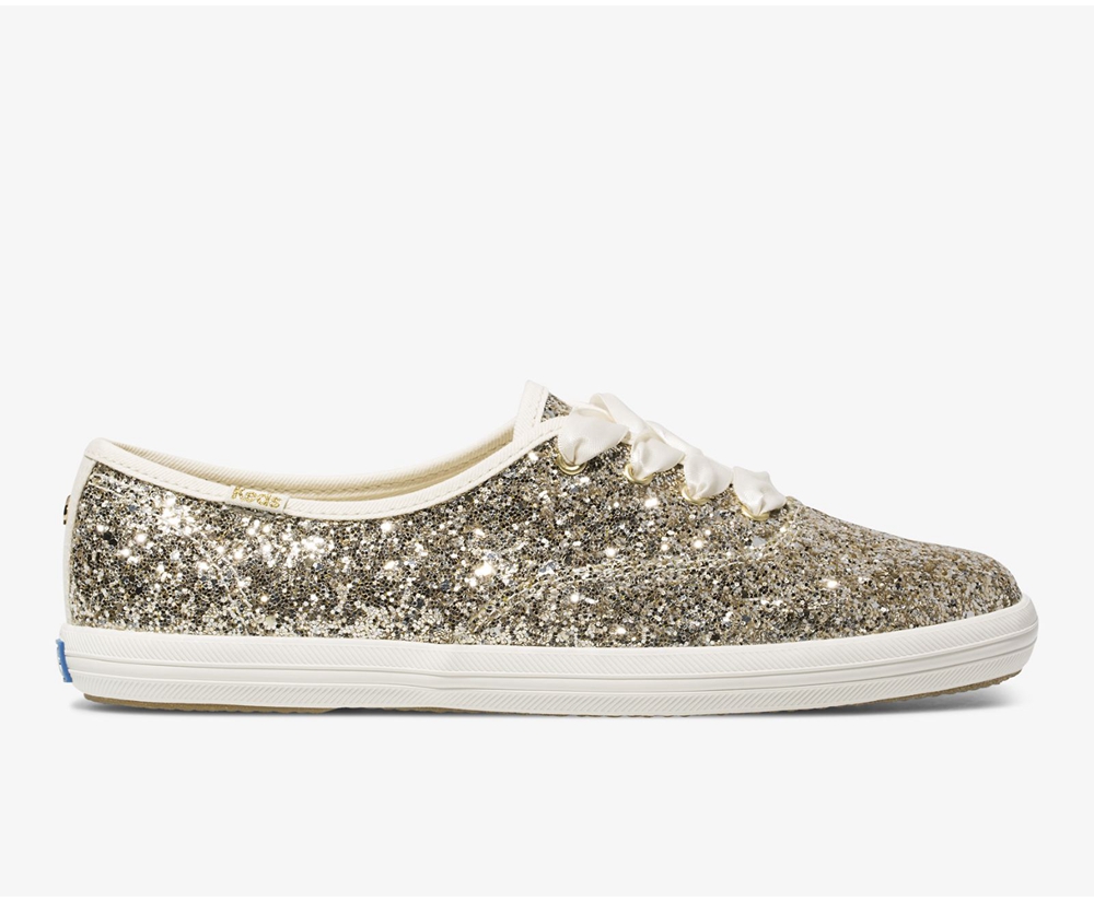 Basket Keds Femme Doré - Kate Spade New York Champion Glitter | LEU-95939922