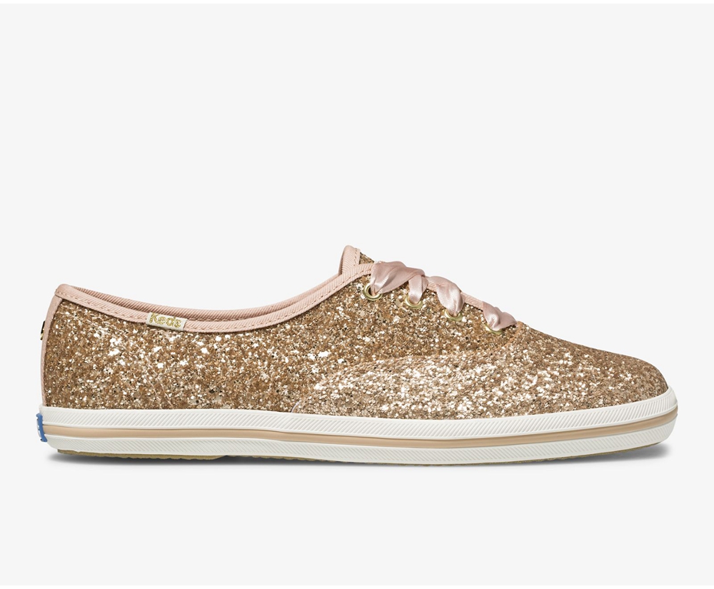 Basket Keds Femme Rose Doré - Kate Spade New York Champion Glitter | DCS-31502969