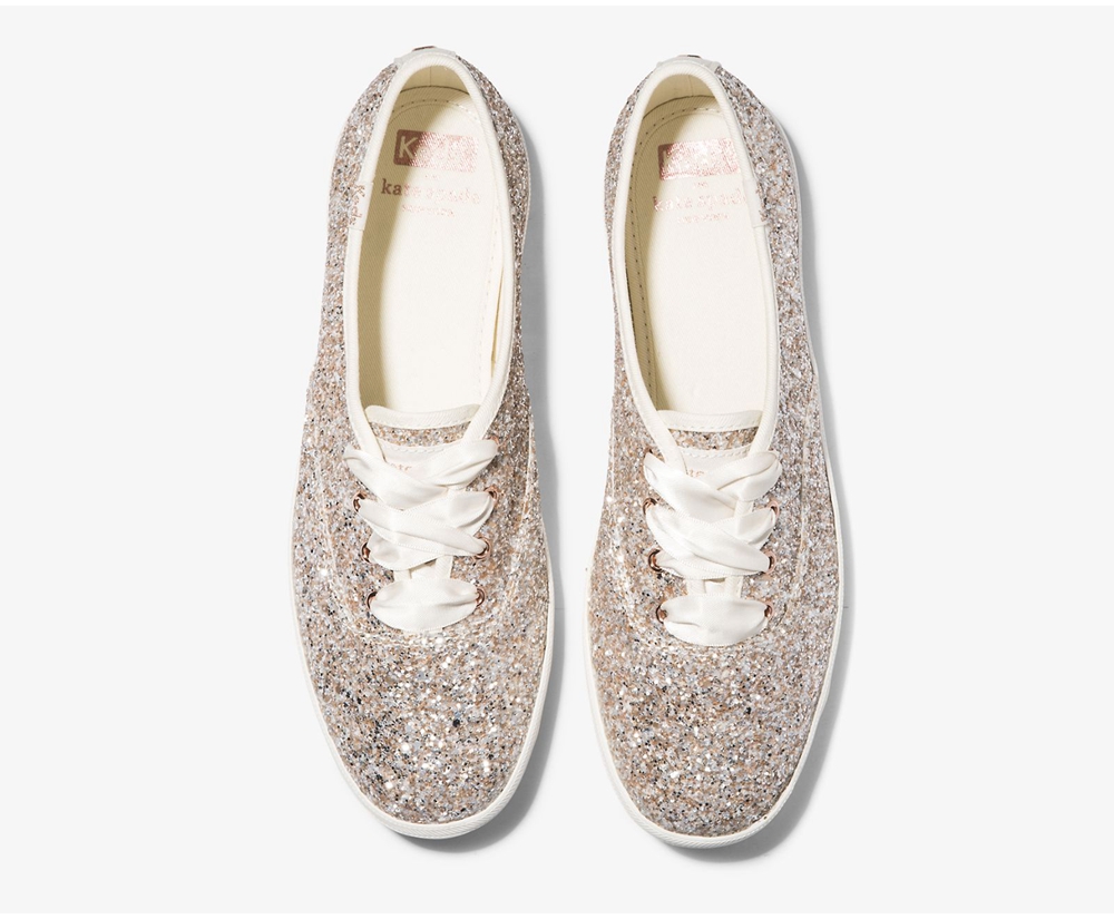 Basket Keds Femme Rose Doré - Kate Spade New York Champion Glitter | IND-27789377