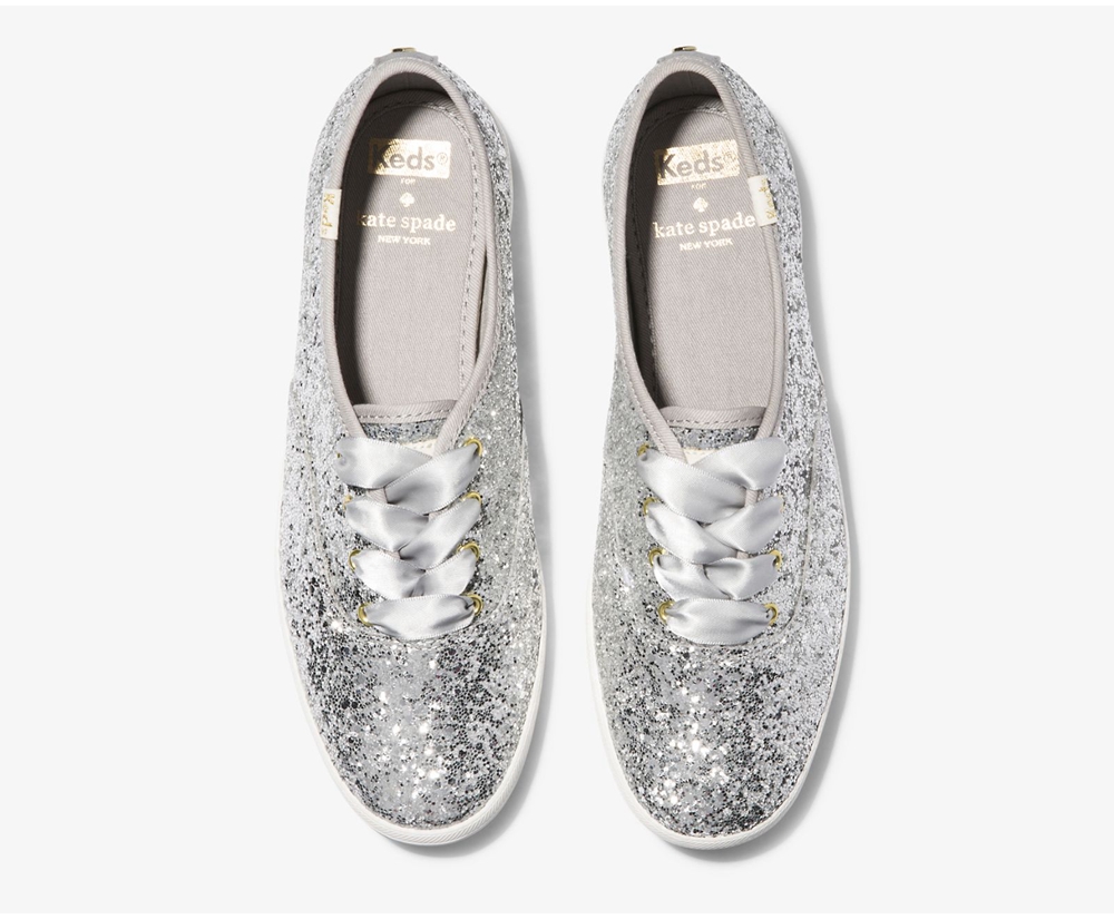 Basket Keds Femme Argent - Kate Spade New York Champion Glitter | UST-57272122