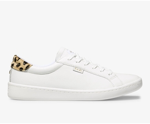 Basket Keds Femme Blanche - Kate Spade New York Ace Cuir Calf Hair | QSJ-65157596