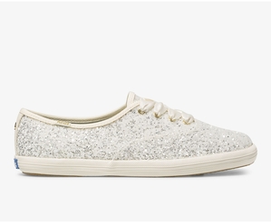 Basket Keds Femme Blanche - Kate Spade New York Champion Glitter | VEB-21554291