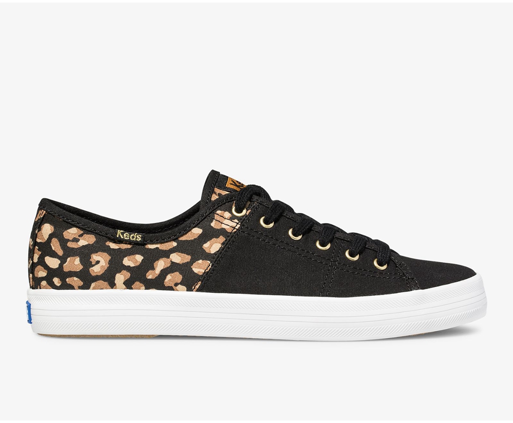 Basket Keds Femme Noir/Marron - Kickstart 50/50 Leopard. | PFV-49745050