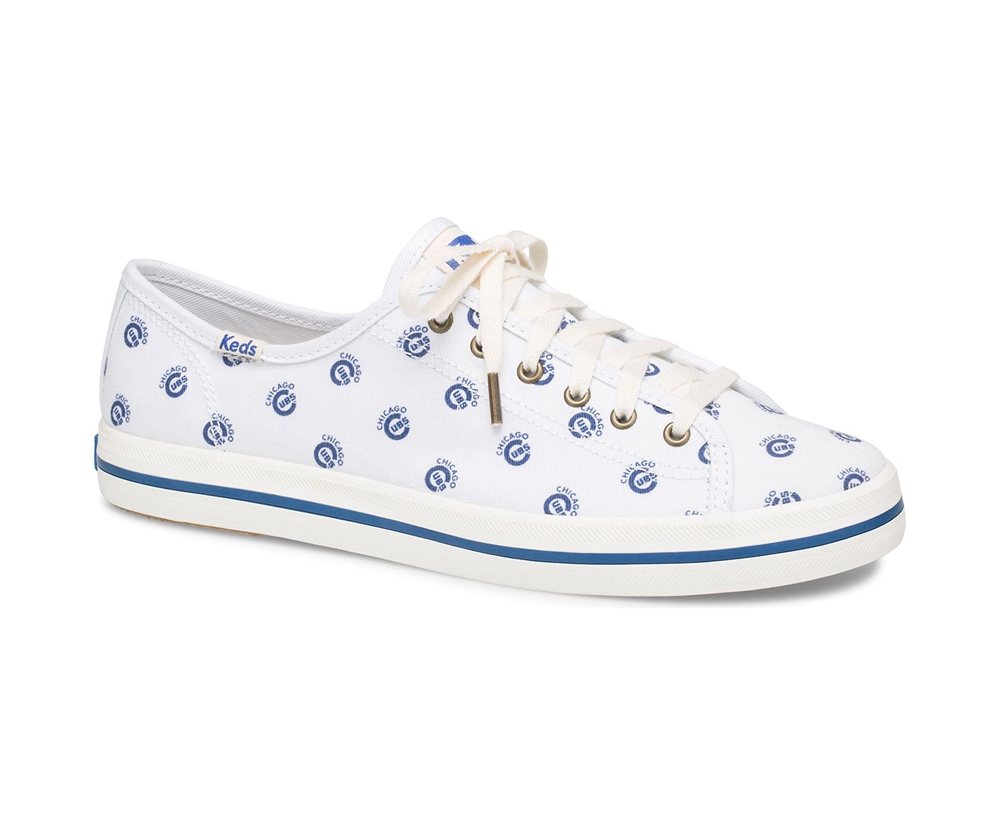 Basket Keds Femme Blanche/Bleu - Kickstart Mlb? | EWO-73522599