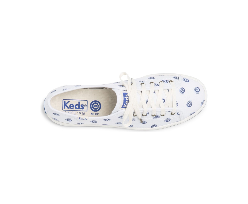 Basket Keds Femme Blanche/Bleu - Kickstart Mlb? | EWO-73522599