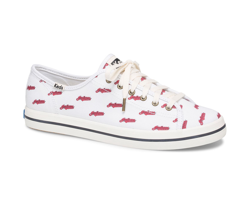 Basket Keds Femme Blanche/Rouge - Kickstart Mlb? | FHQ-16765493