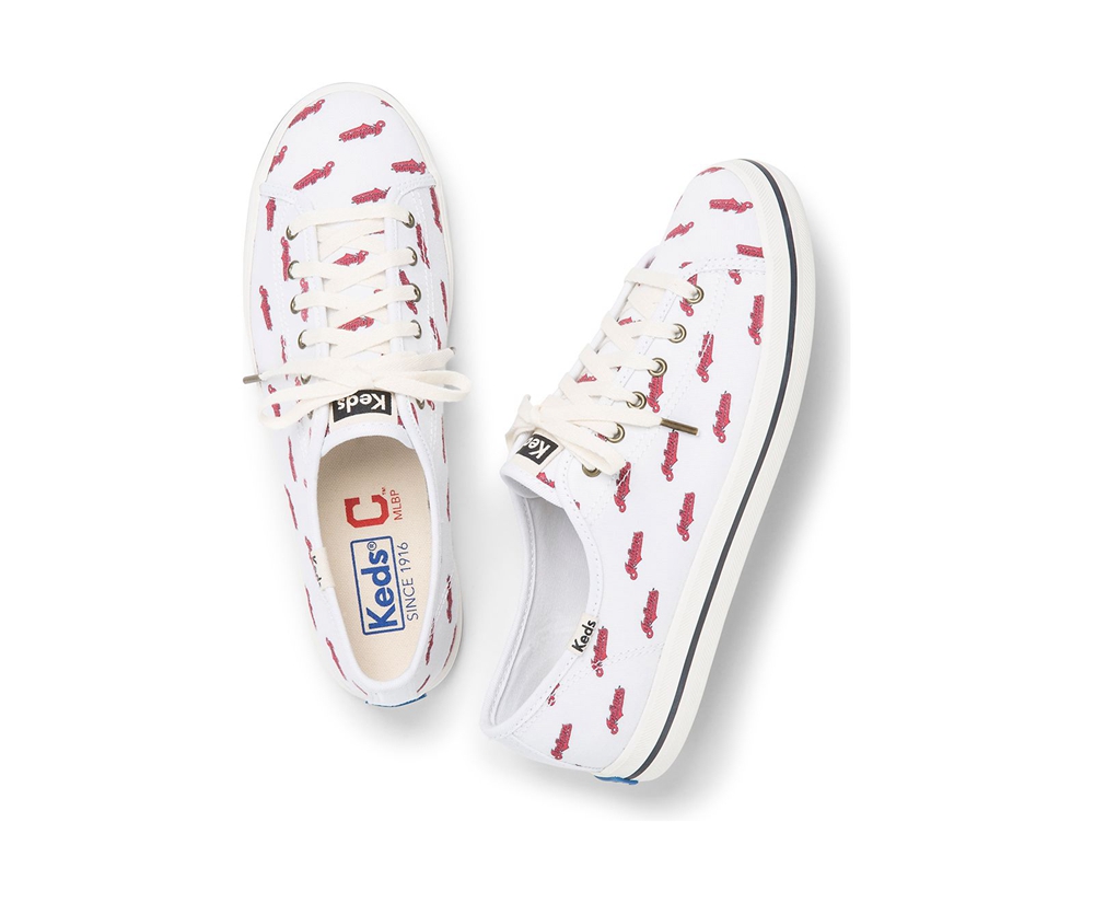 Basket Keds Femme Blanche/Rouge - Kickstart Mlb? | FHQ-16765493