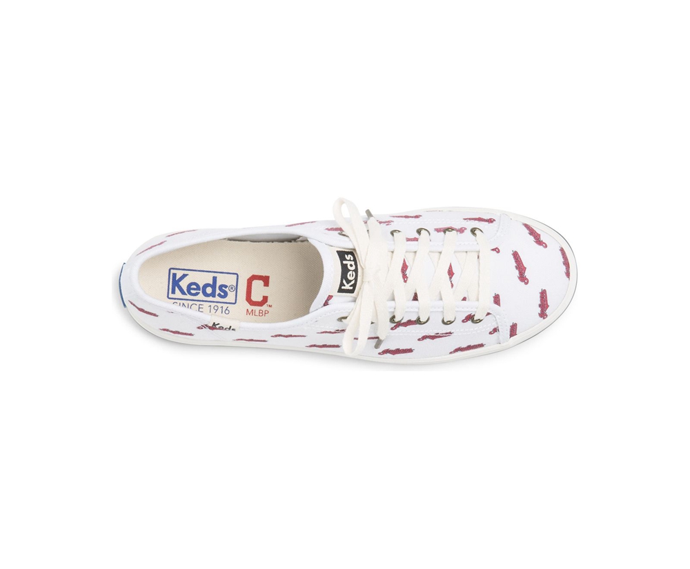 Basket Keds Femme Blanche/Rouge - Kickstart Mlb? | FHQ-16765493