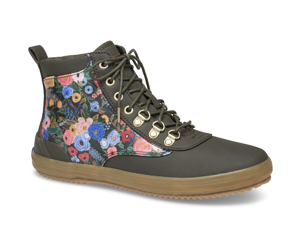 Basket Keds Femme Vert - Rifle Paper Co. Scout Water-Resistant Boot Garden Party | XLT-76194331