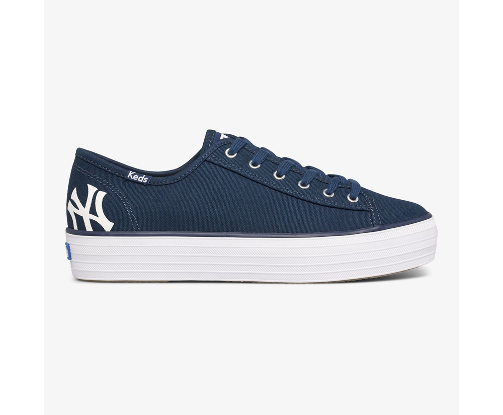 Basket Keds Femme Bleu Marine - Triple Kick Mlb? | NTZ-71107012