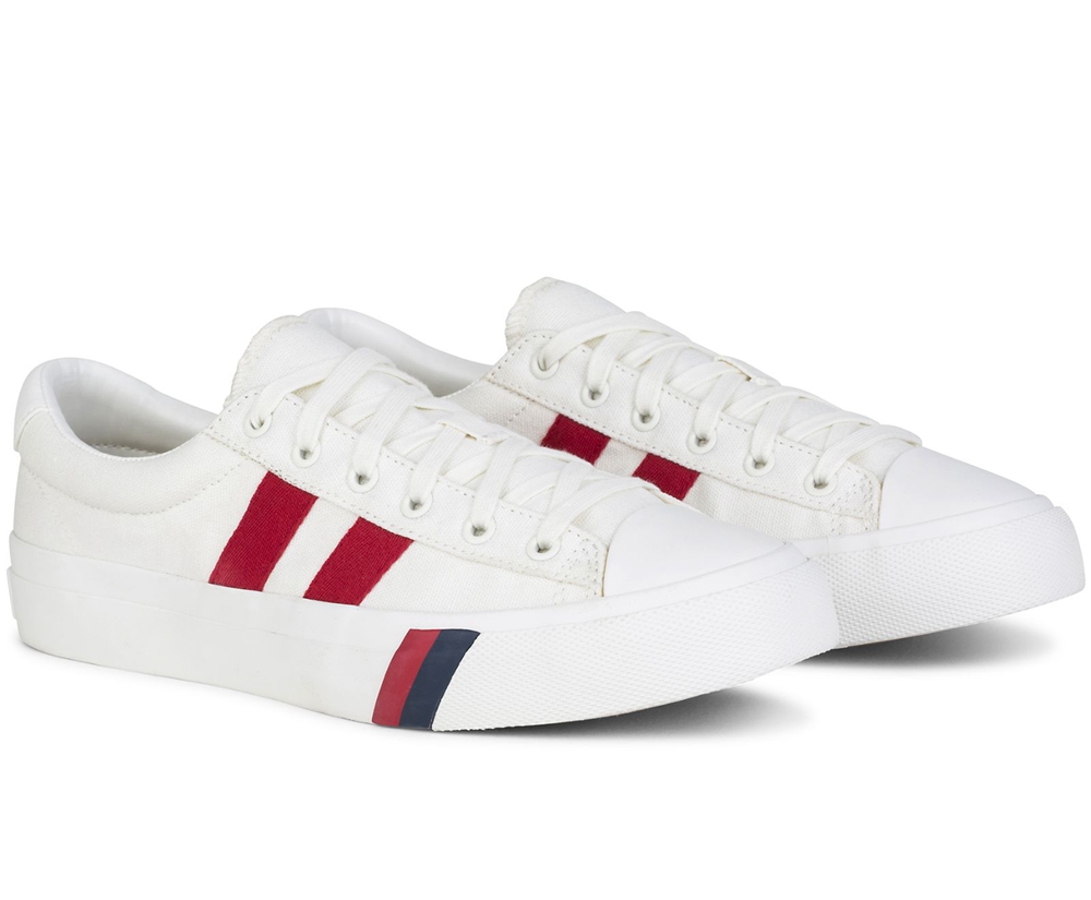 Basket Keds Femme Blanche/Rouge - Royal Plus Toile | SFZ-50827385