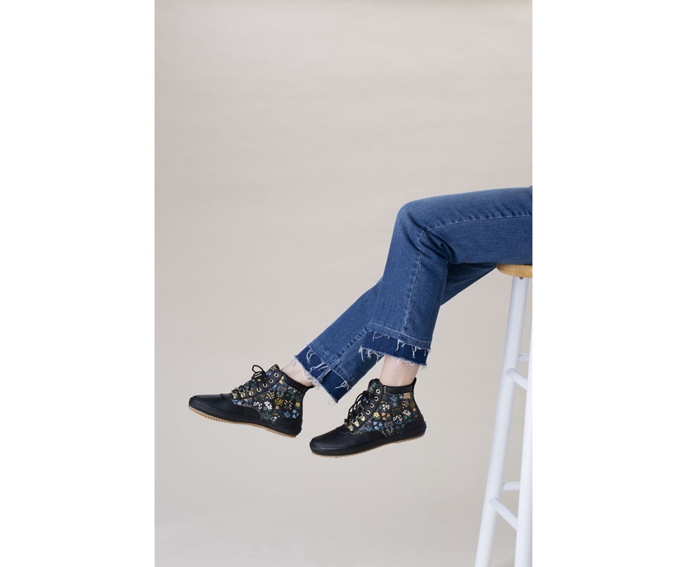 Bottes Keds Femme Noir - Rifle Paper Co. Scout Water-Resistant Toile Wildflower | RPQ-86357092