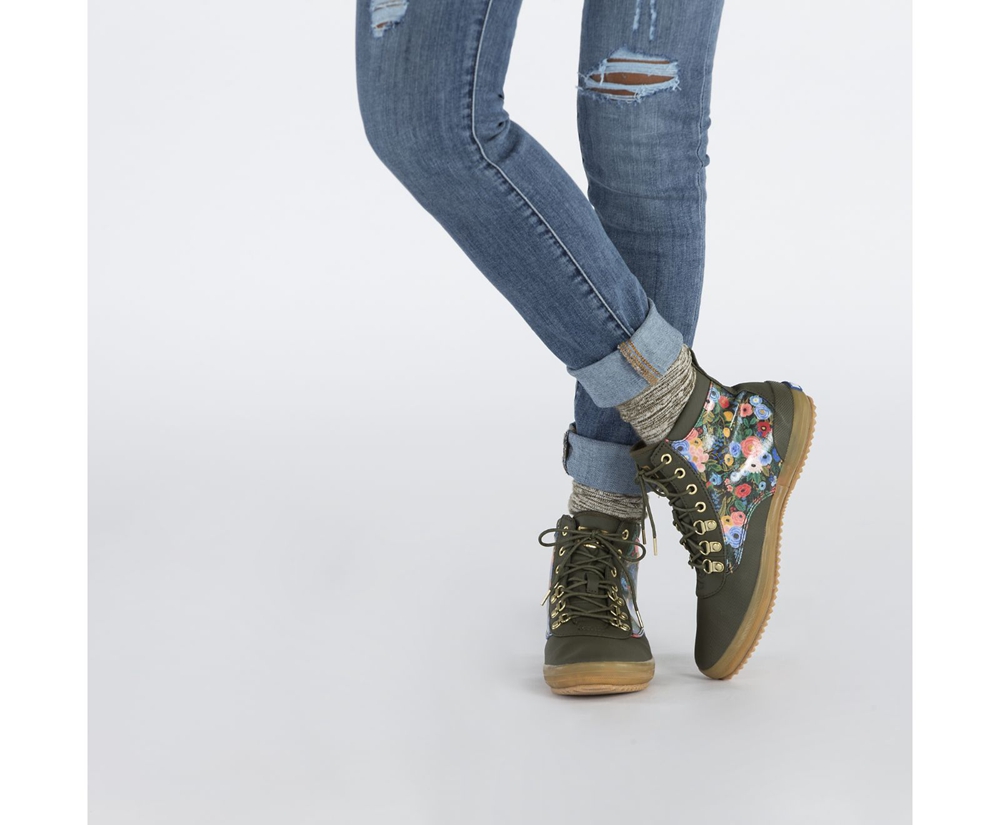 Bottes Keds Femme Vert - Rifle Paper Co. Scout Water-Resistant Garden Party | HTW-21828785