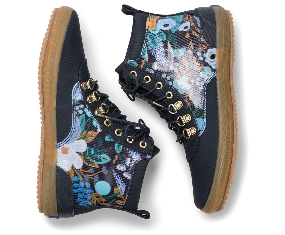 Bottes Keds Femme Bleu Marine - Rifle Paper Co. Scout Water-Resistant Garden Party | FIE-56685162