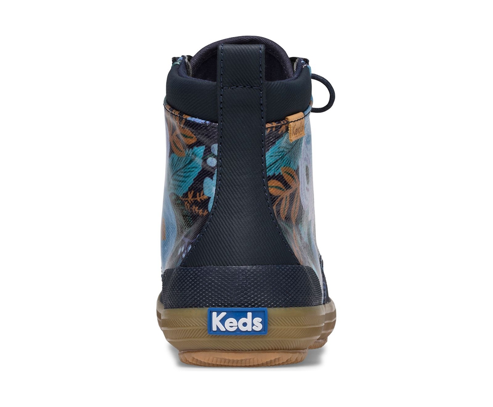 Bottes Keds Femme Bleu Marine - Rifle Paper Co. Scout Water-Resistant Garden Party | FIE-56685162