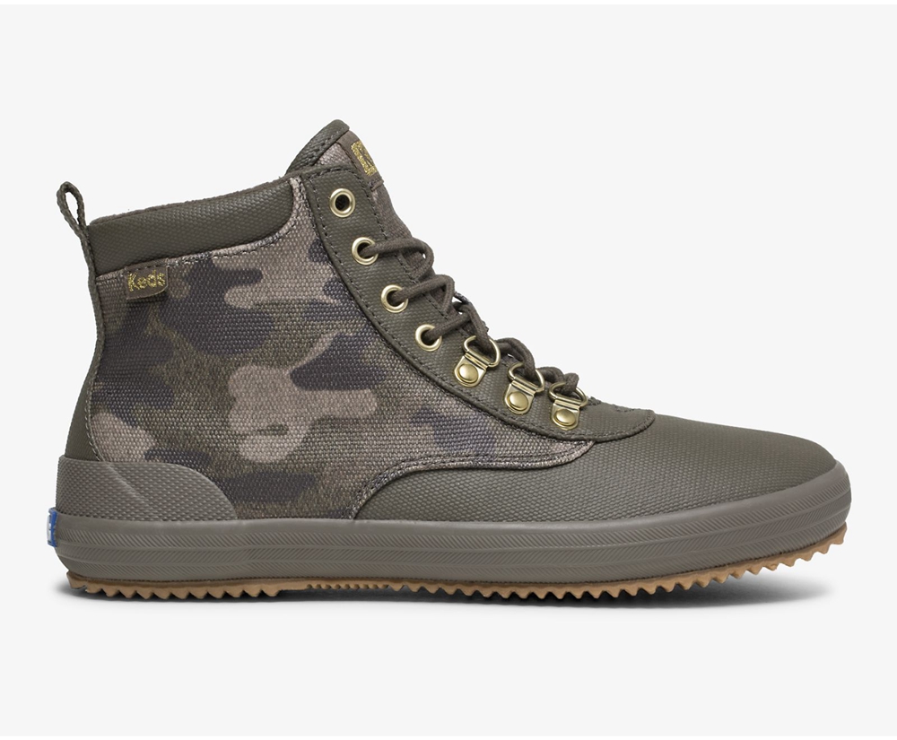 Bottes Keds Femme Vert Olive - Scout Ii Water-Resistant Camo Toile W/ Thinsulate? | XDP-39538174