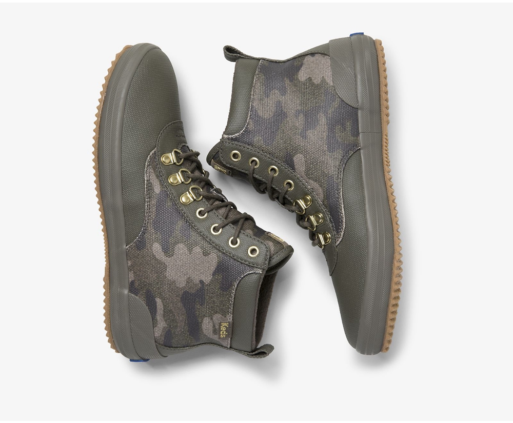 Bottes Keds Femme Vert Olive - Scout Ii Water-Resistant Camo Toile W/ Thinsulate? | XDP-39538174