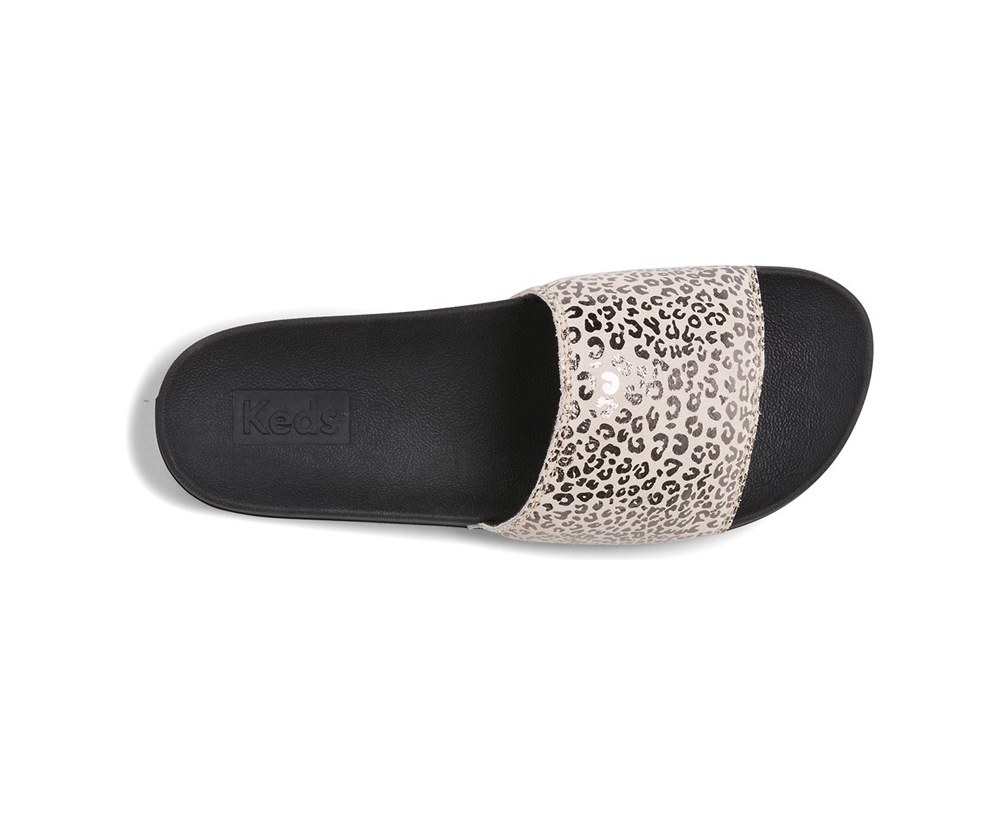 Sandales Keds Femme Noir/Doré - Bliss Ii Cuir Leopard | AJT-49074675