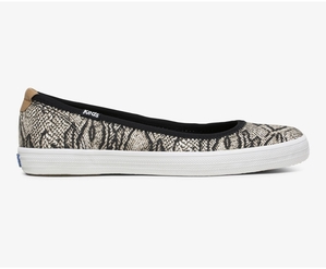 Slip Ons Keds Femme Blanche/Noir - Bryn Snake | UVU-90423801