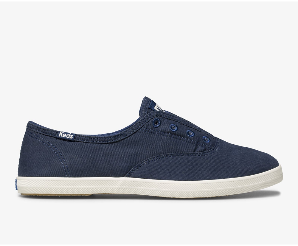 Slip Ons Keds Femme Bleu - Chillax Seasonal Washable | DFC-39951562