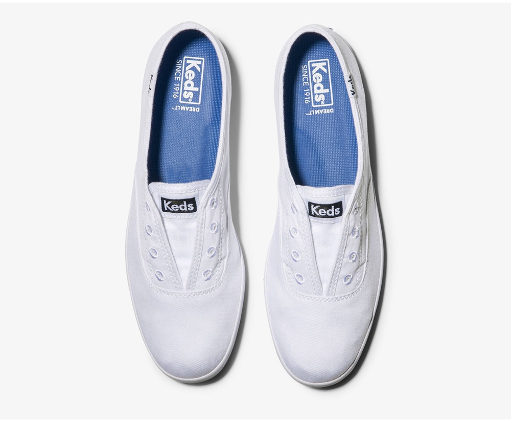 Slip Ons Keds Femme Blanche - Chillax Basics | QNE-96637989