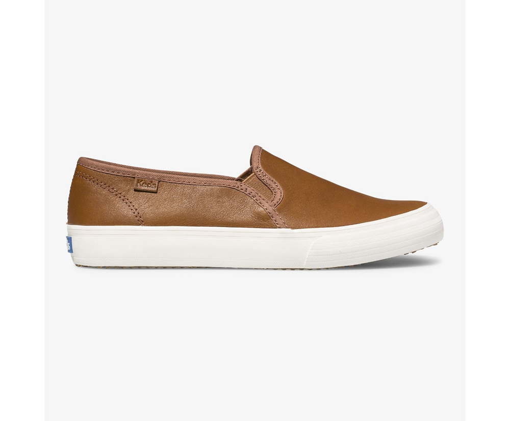 Slip Ons Keds Femme Marron - Double Decker Cuir | JYK-46663275